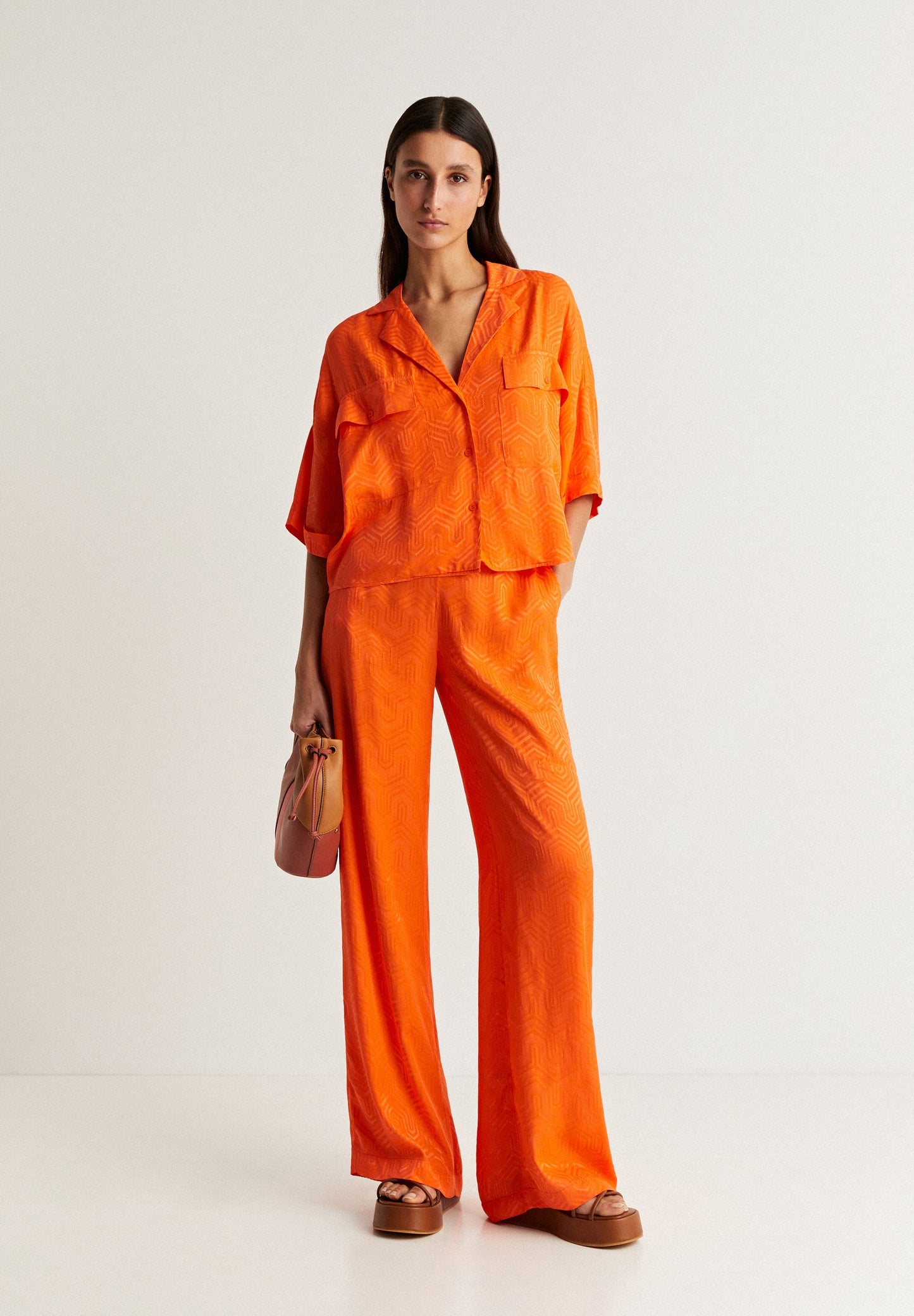 PYJAMA SHIRT WITH GEOMETRIC DETAILS