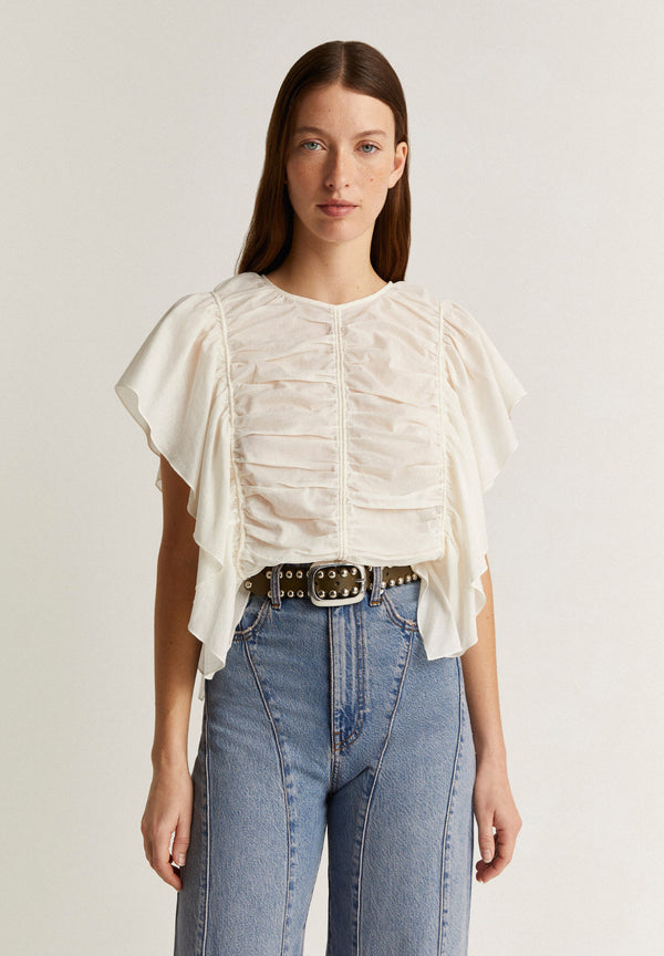 TOP WITH GATHERED RUFFLES