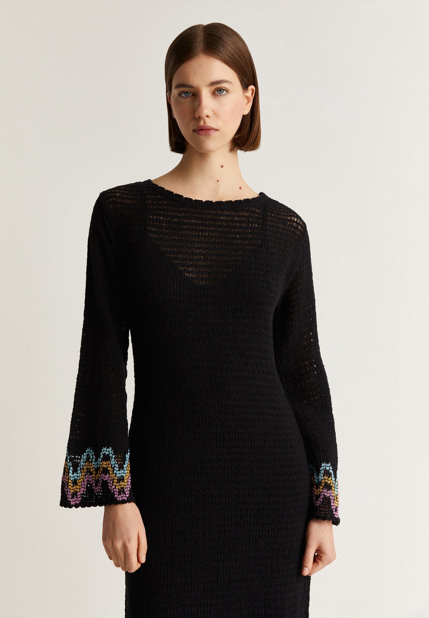 CROCHET DRESS WITH FRINGE DETAIL