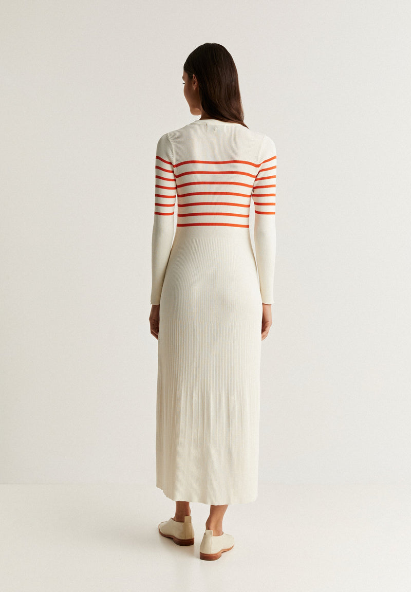 RIBBED KNIT DRESS WITH SLITS