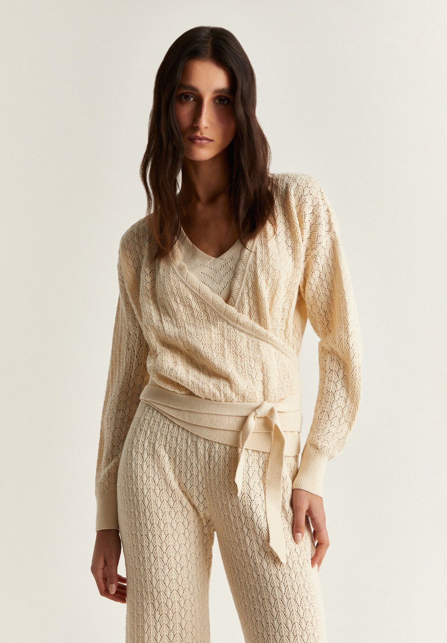 CROCHET CARDIGAN WITH BOW