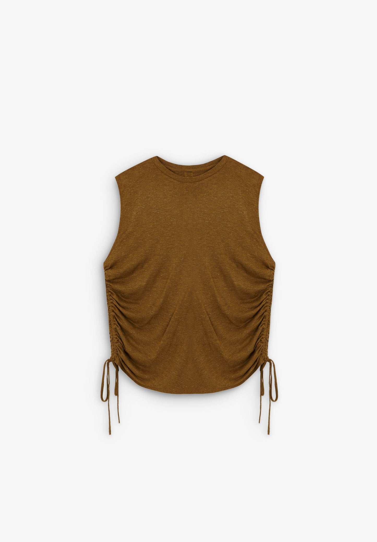 SIDE GATHERED LUREX T-SHIRT