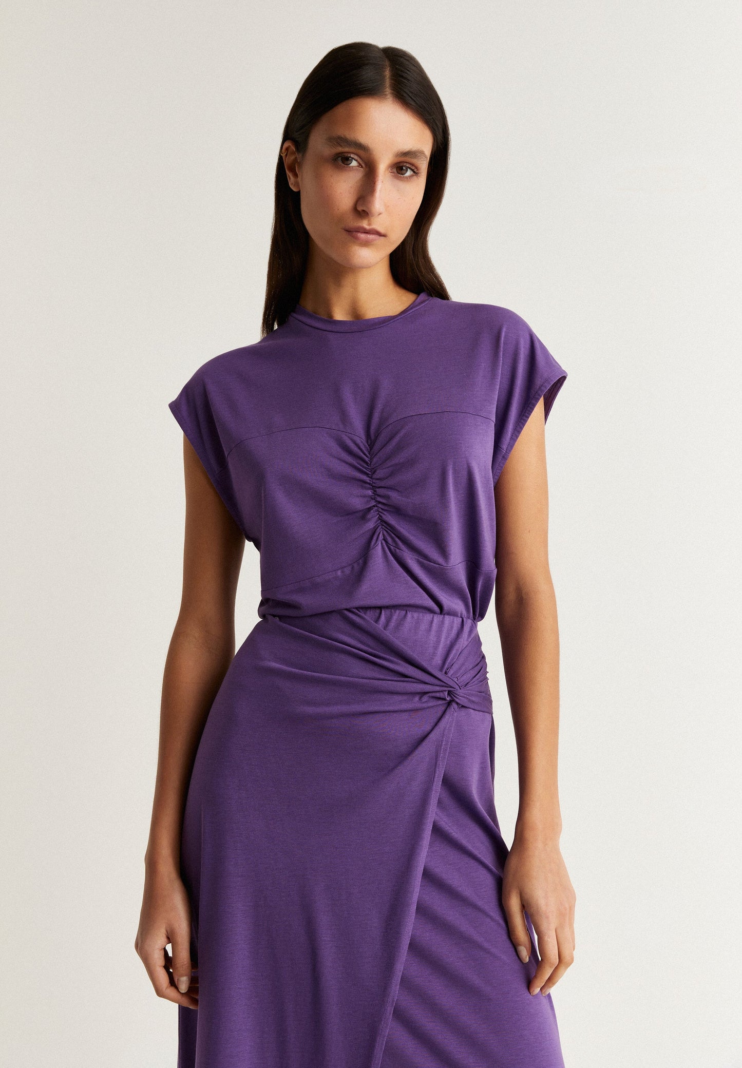 RUCHED FRONT T-SHIRT