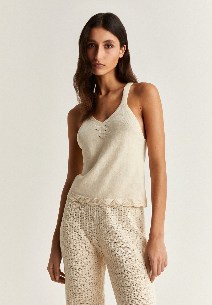 TOP WITH KNIT DETAIL