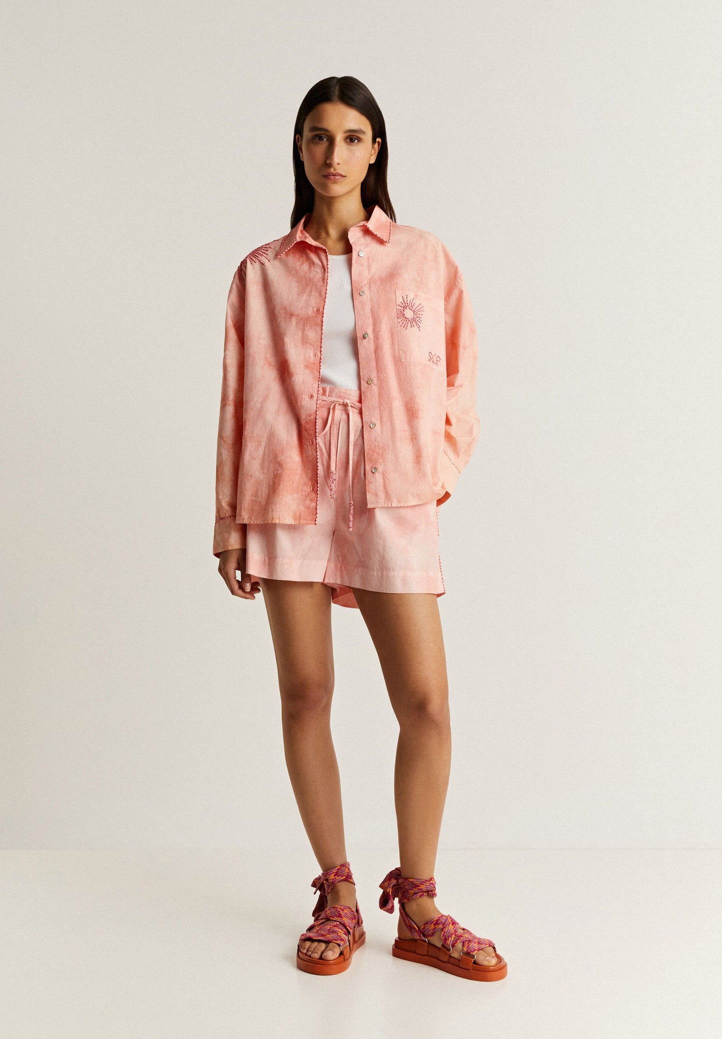 EMBROIDERED TIE-DYE SHIRT