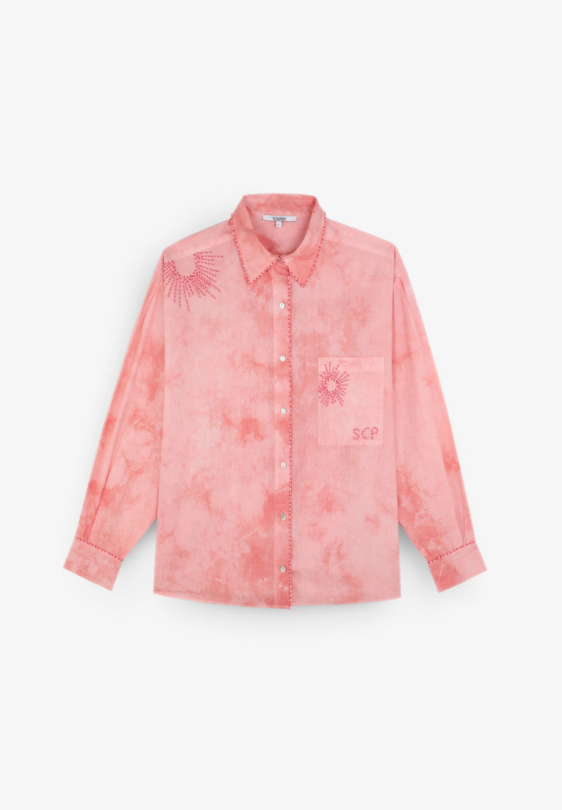 EMBROIDERED TIE-DYE SHIRT