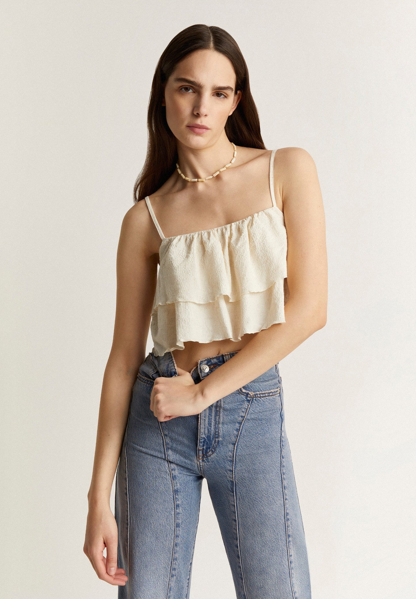 CROP TOP WITH RUFFLES