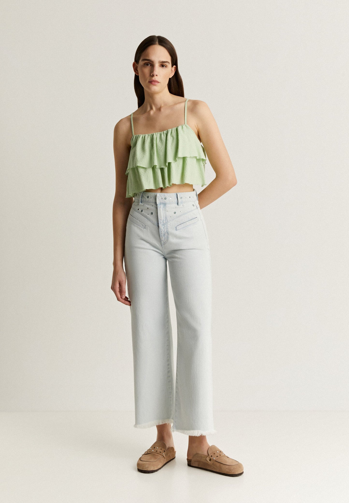 CROP TOP WITH RUFFLES