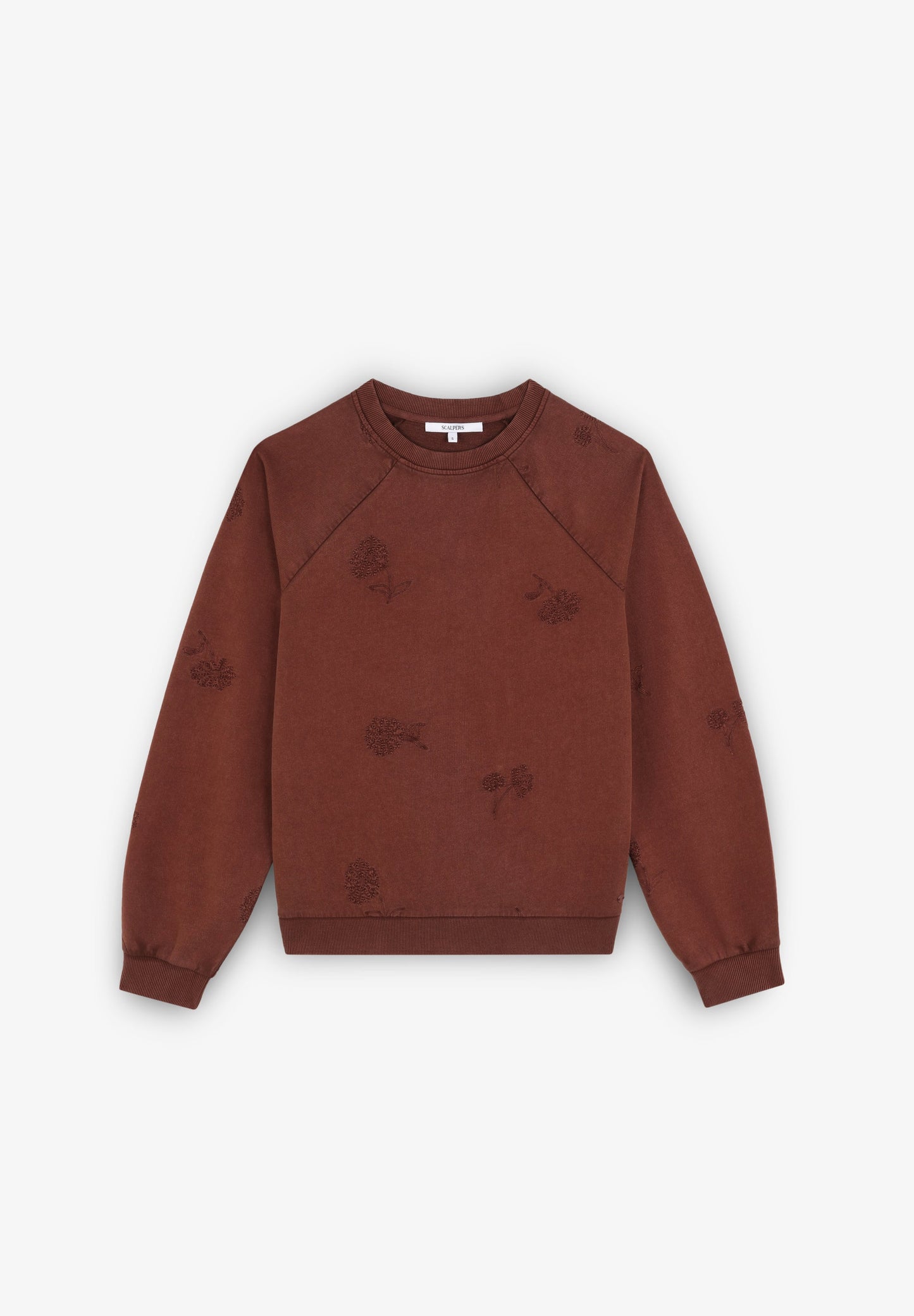 SWEATSHIRT WITH FLORAL STITCHING DETAIL