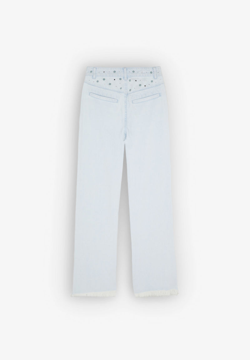 CULOTTE JEANS WITH STUD DETAIL