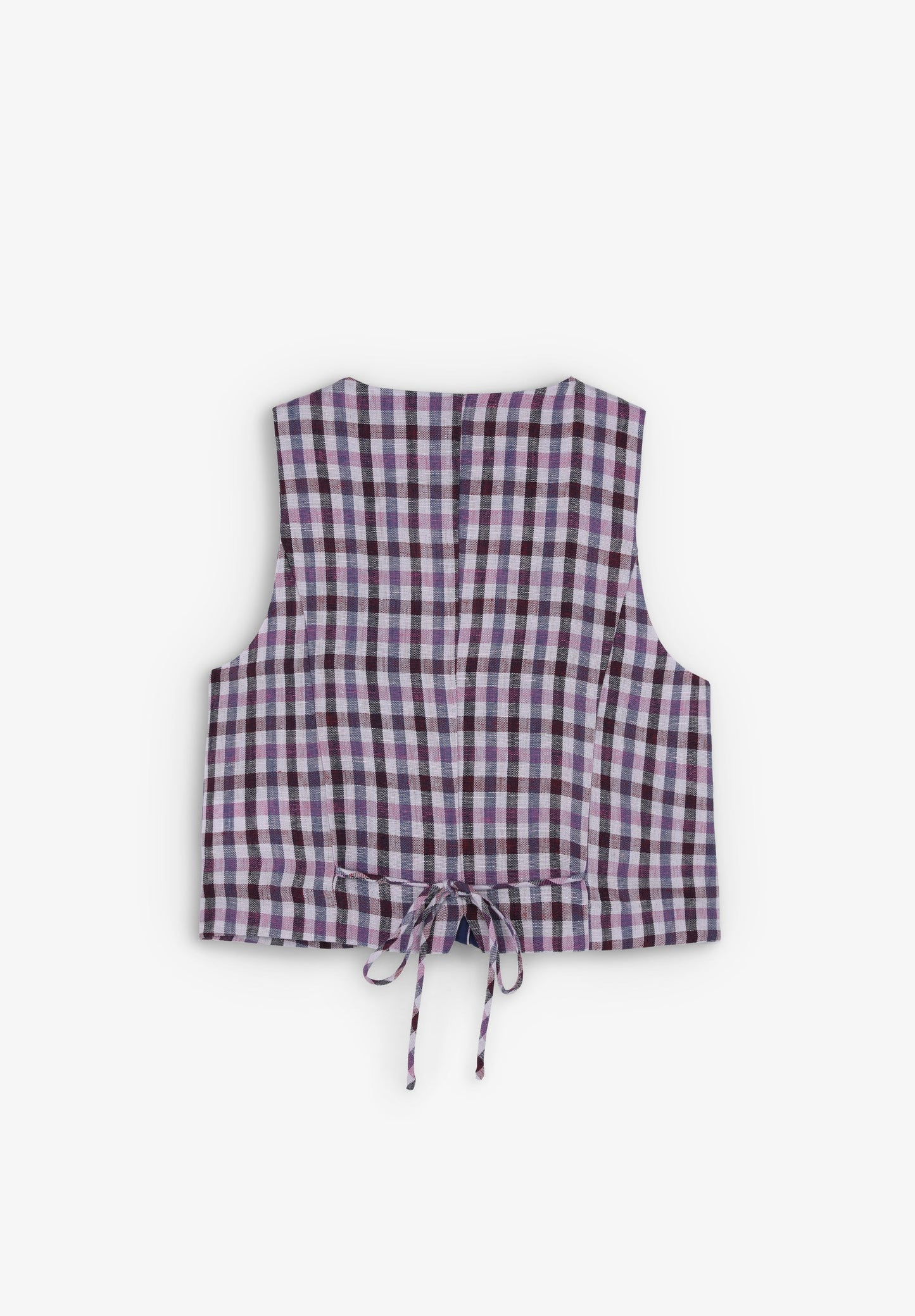 DOUBLE LAPEL GINGHAM GILET