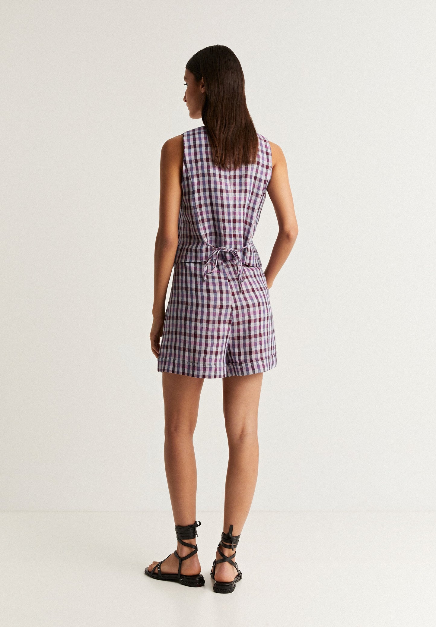 GINGHAM DART BERMUDA SHORTS