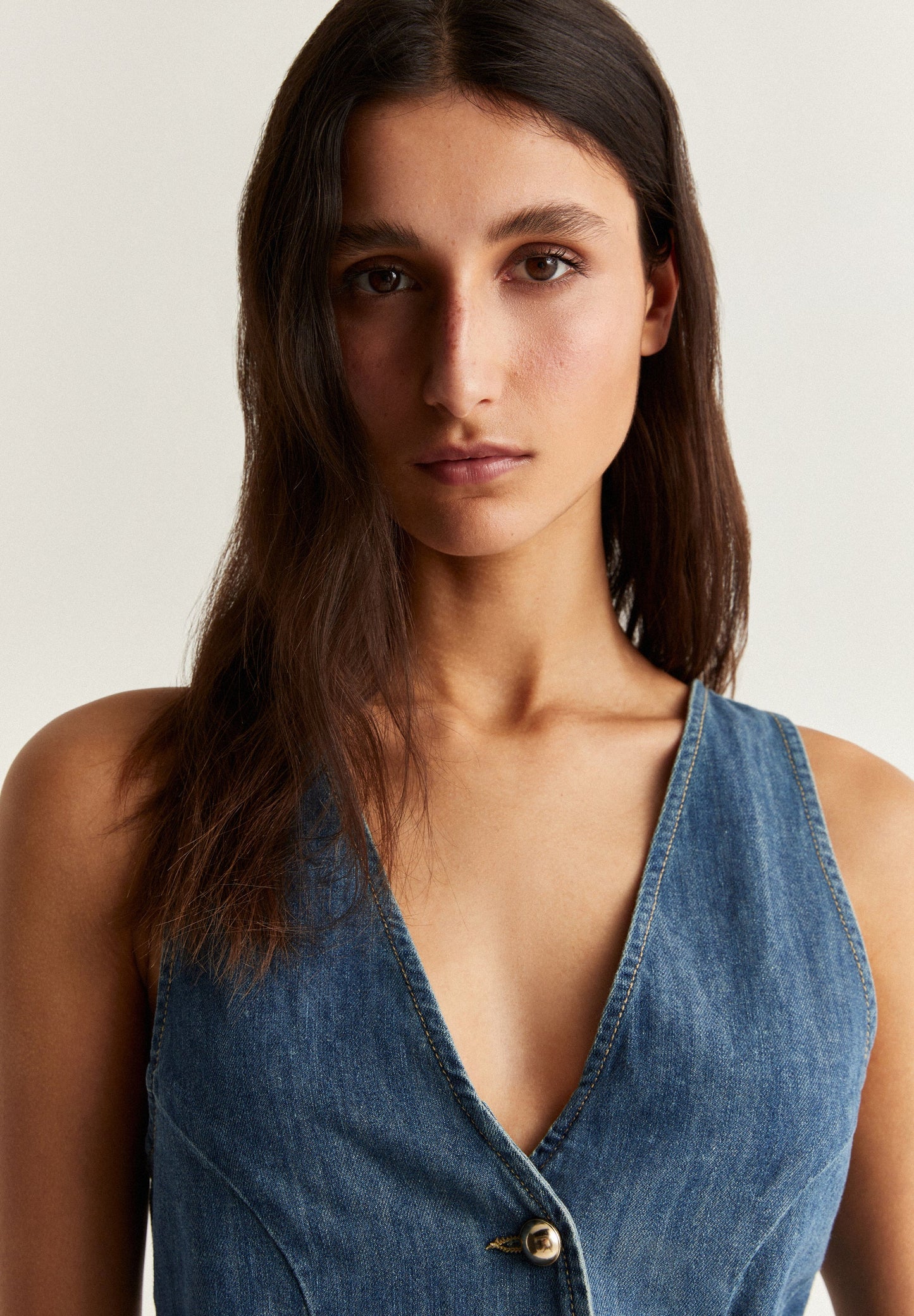 CROPPED DENIM GILET