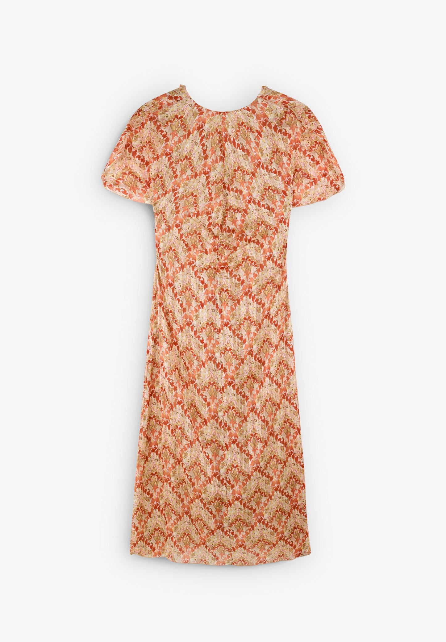 FRONT GATHERED MIDI DRESS