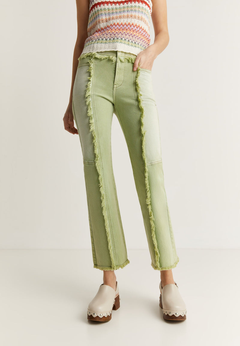 ANKLE FLARE FRAYED EDGE JEANS