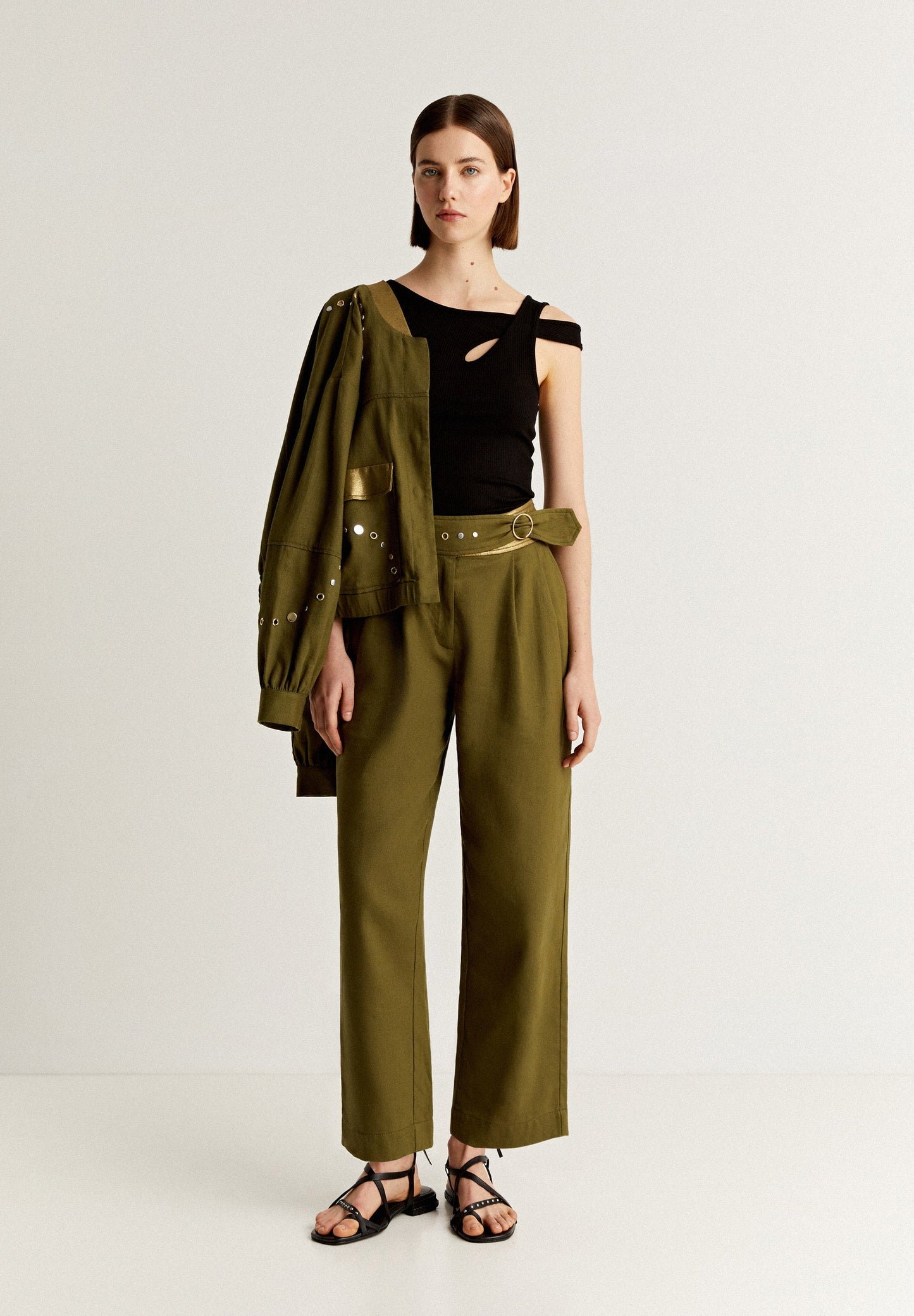 ASYMMETRIC RIBBED TANK TOP