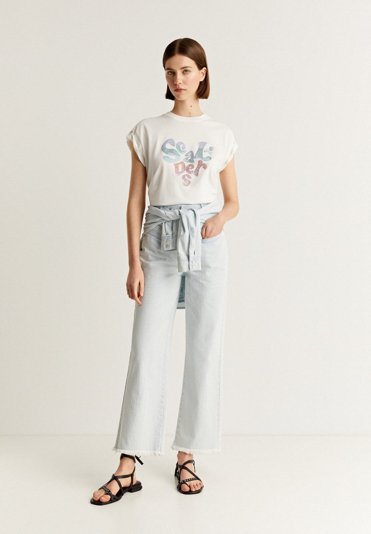 T-SHIRT WITH CRYSTAL LOGO