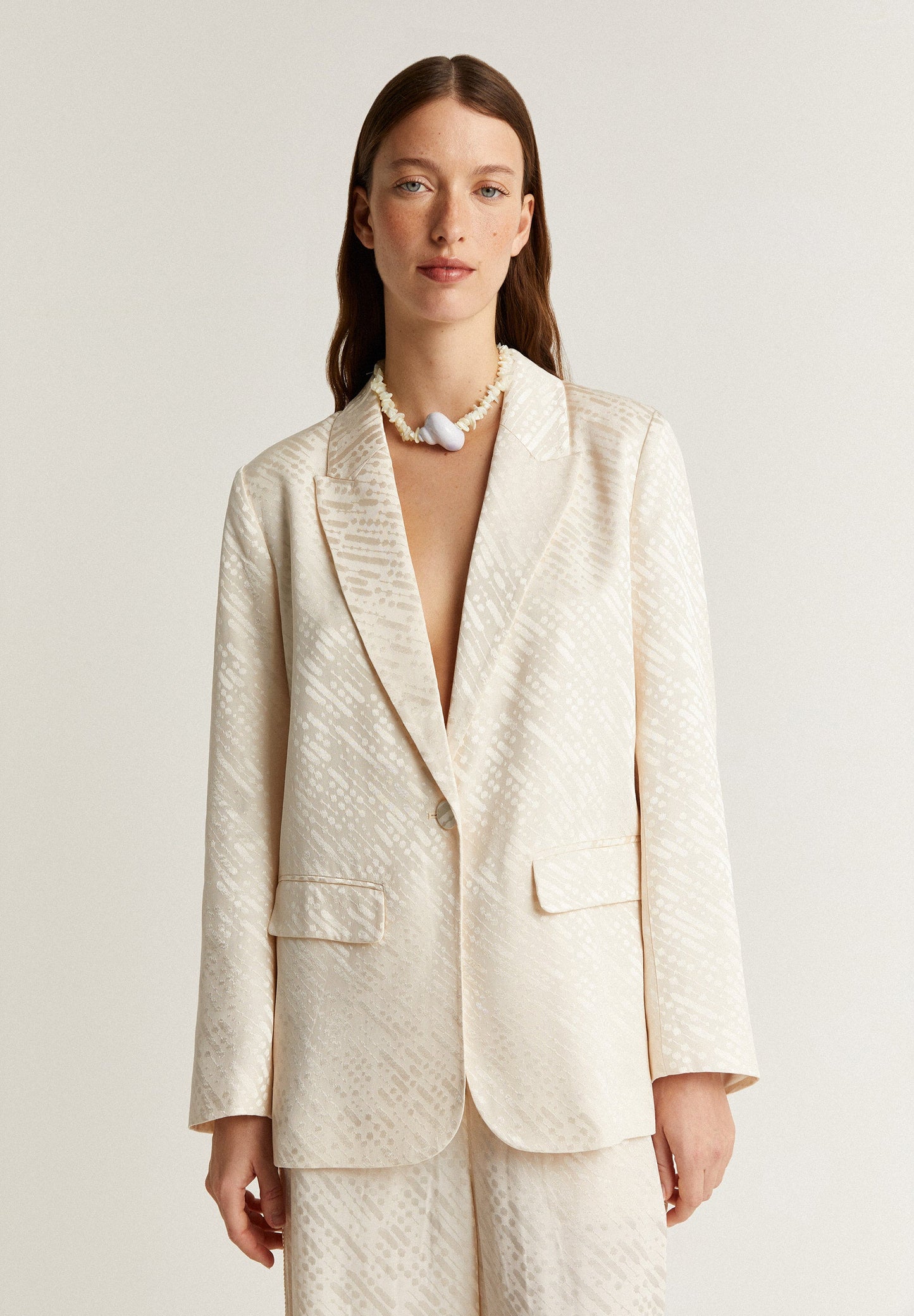JACQUARD BLAZER WITH METALLIC DETAILS