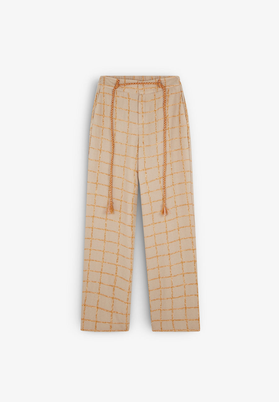 FLOWING CHECKED TROUSERS