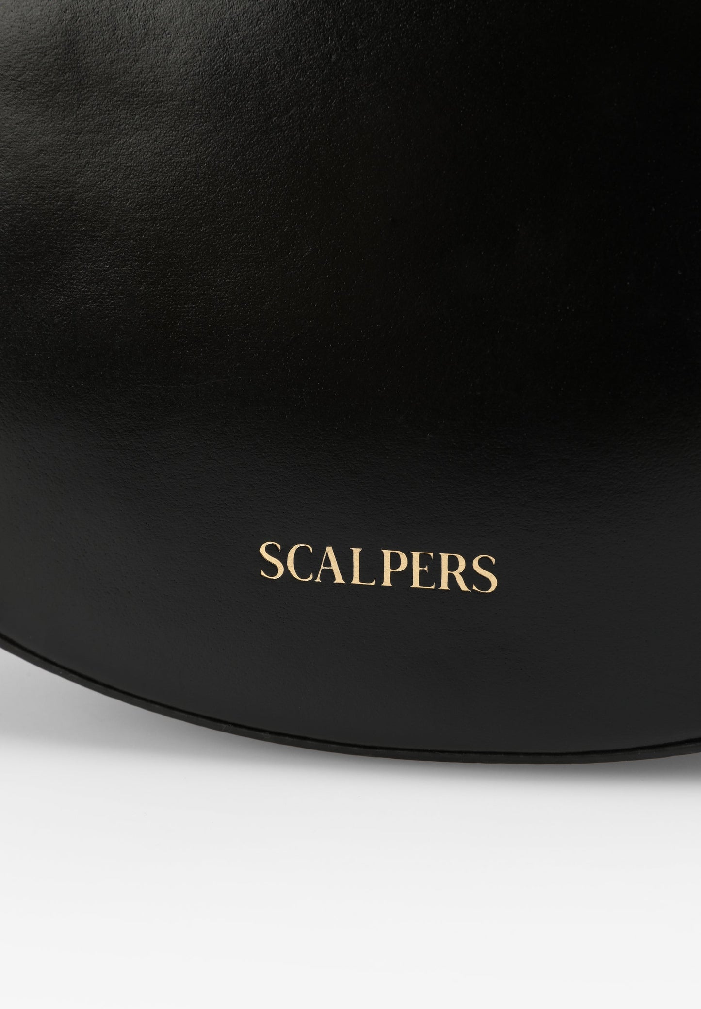 HALF-MOON LEATHER BAG WITH RHINESTONES