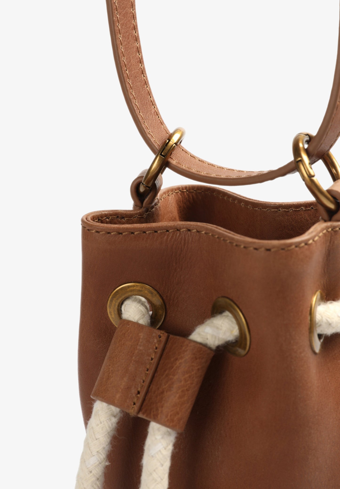 MINI LEATHER BUCKET BAG