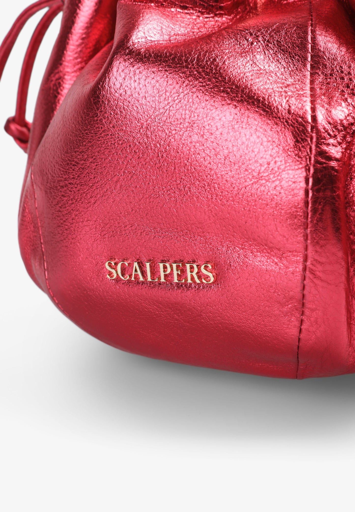 METALLIC LEATHER BOWLER BAG