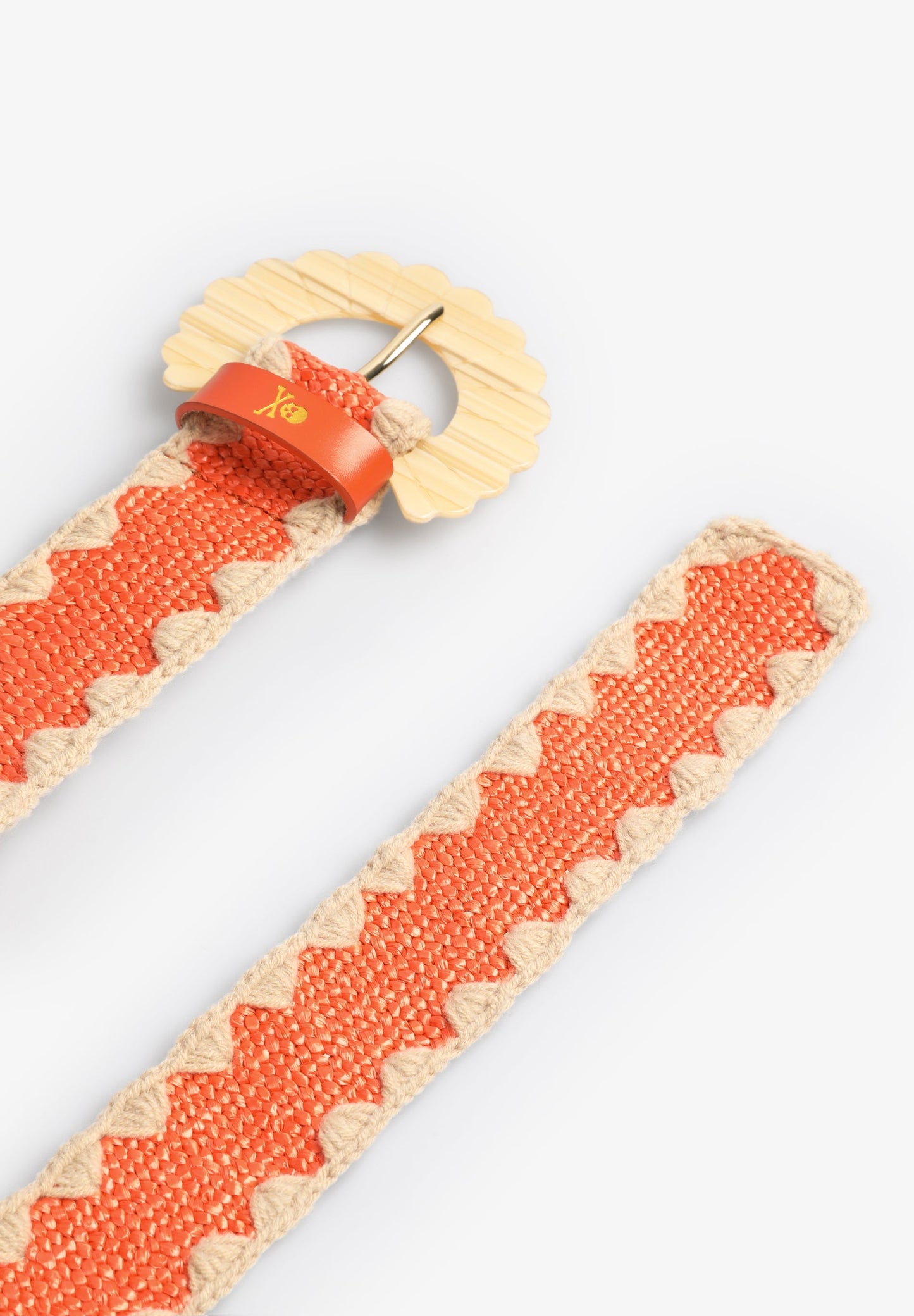RAFFIA BELT WITH TORTOISESHELL BUCKLE