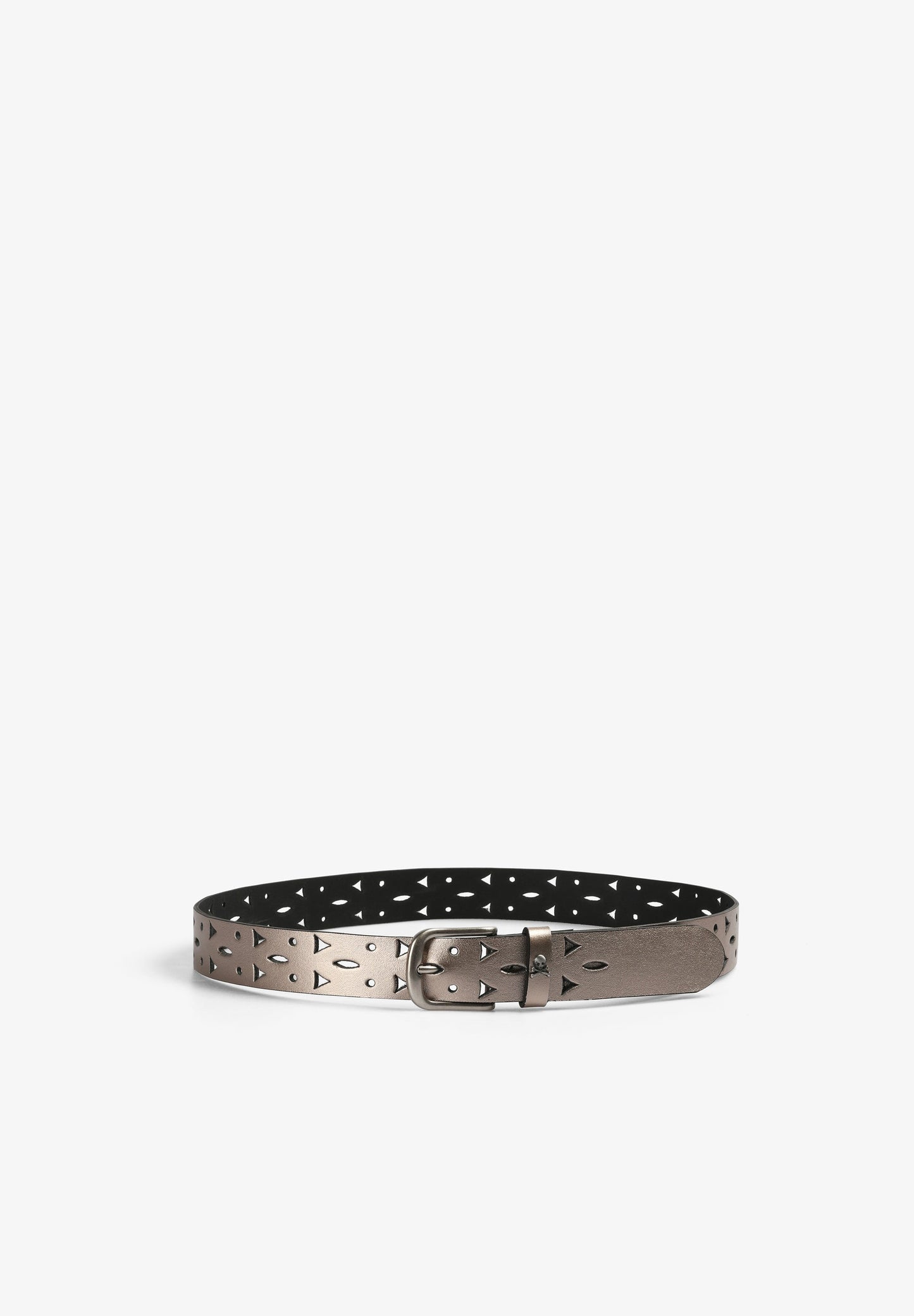 LEATHER BELT WITH PERFORATED DETAILS