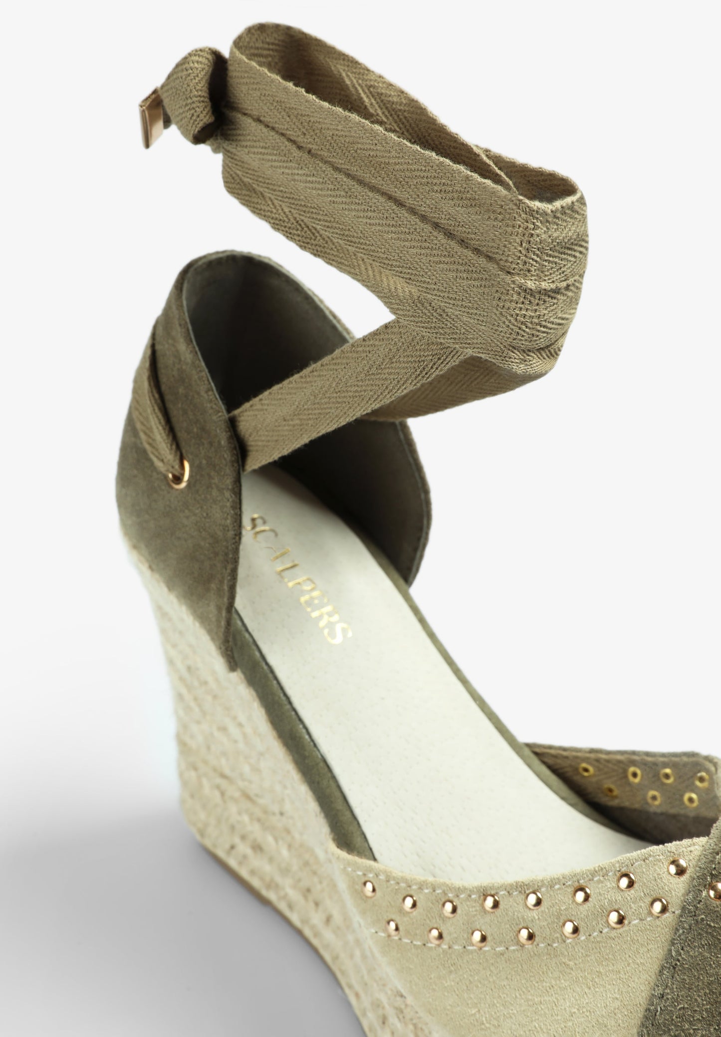 SUEDE WEDGE ESPADRILLES WITH STUDS