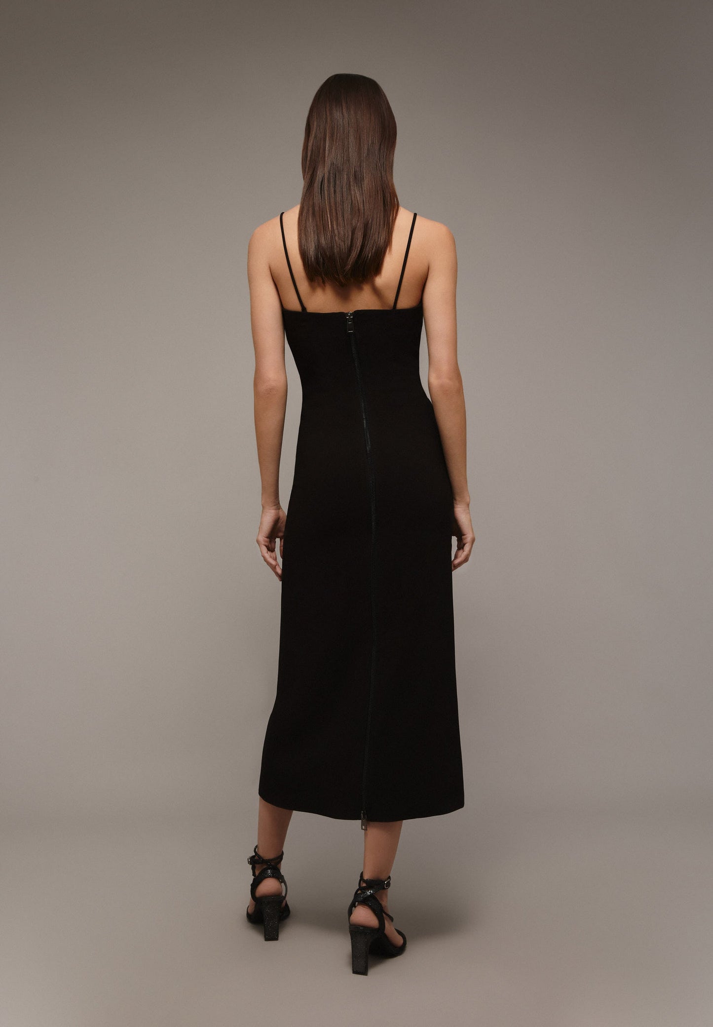 SLIP DRESS WITH BACK ZIP DETAIL