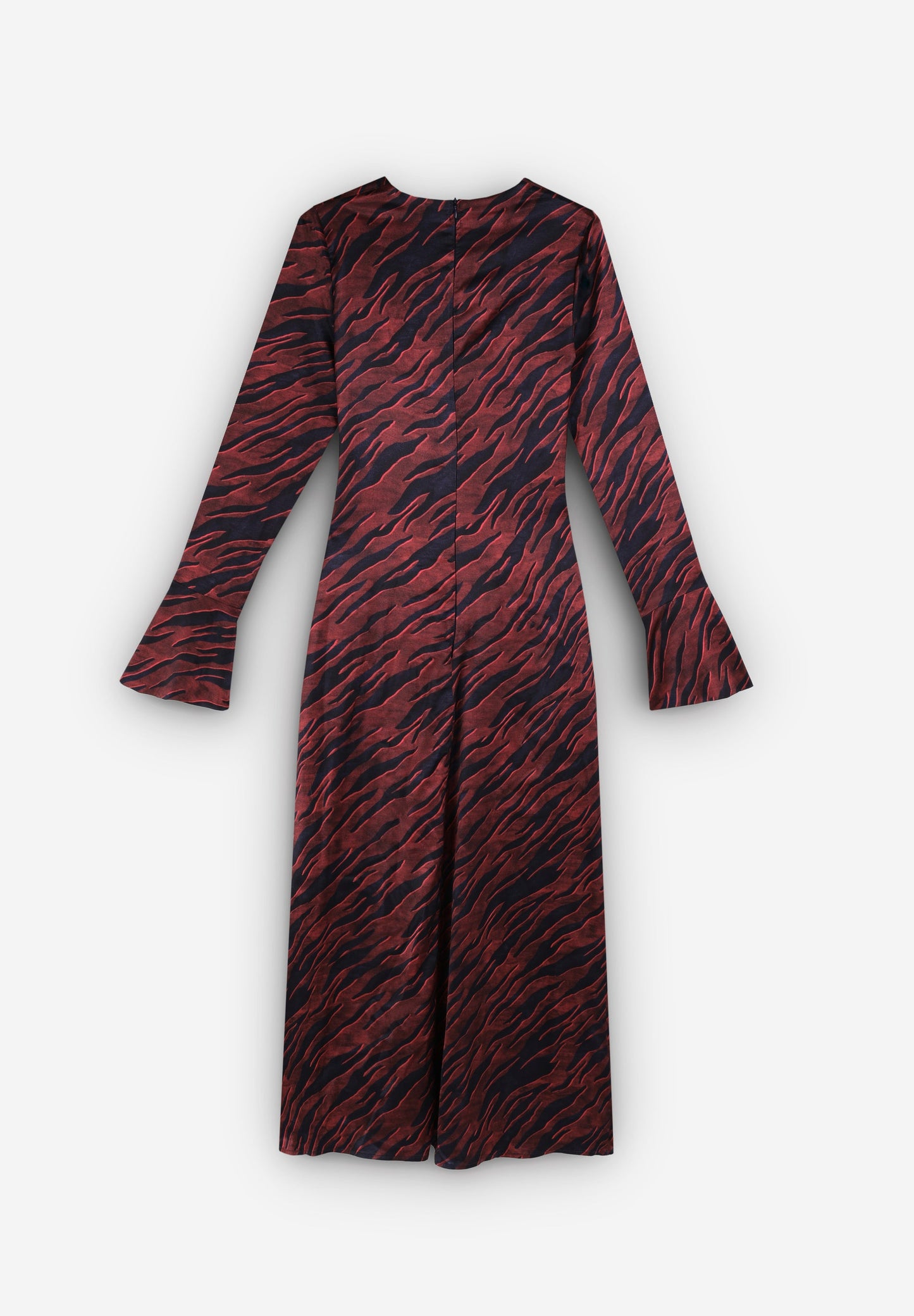 ANIMAL PRINT SATIN MIDI DRESS