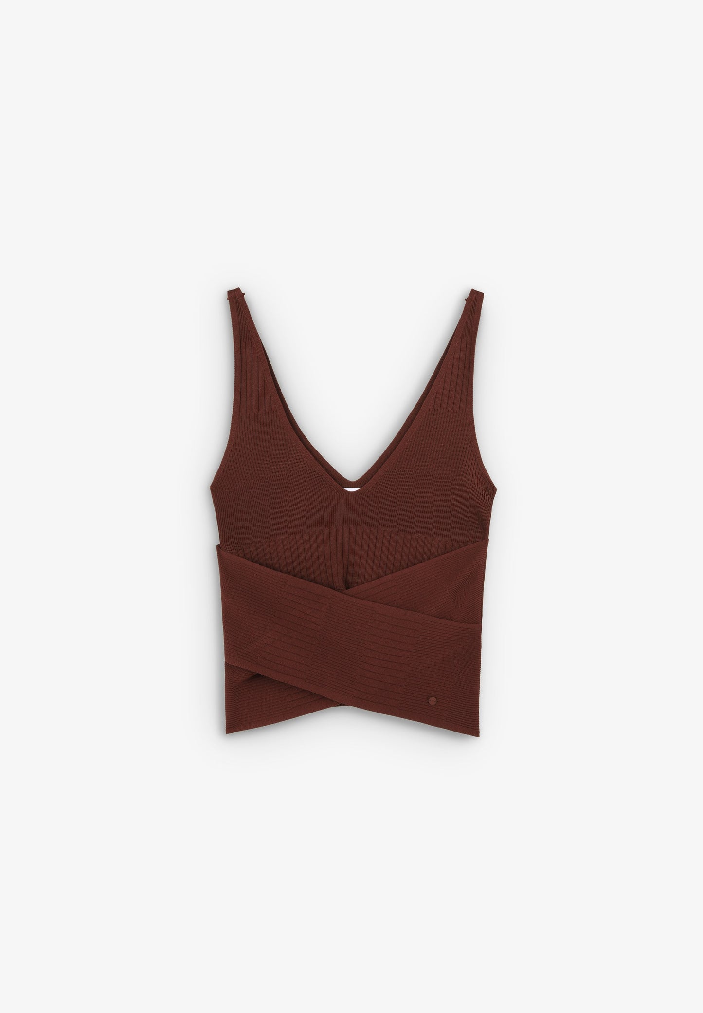 RIBBED CROSSED KNIT TOP