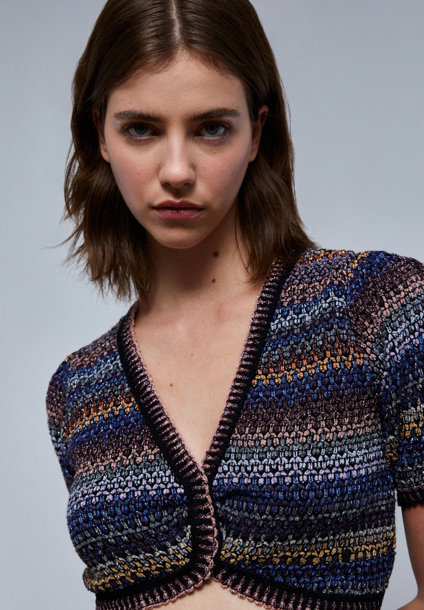 LUREX CROCHET MIDI SKIRT