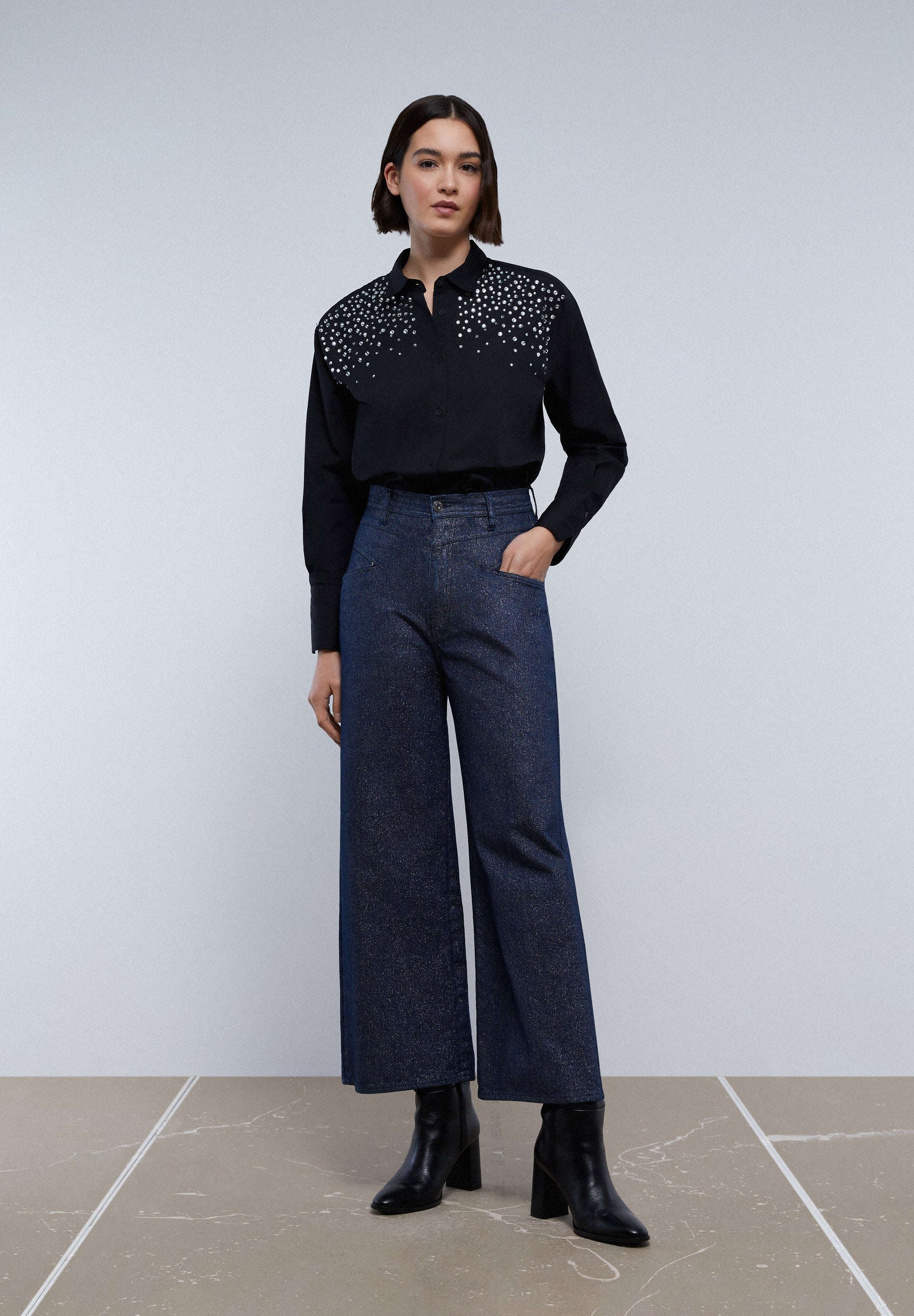 FOIL CULOTTE JEANS