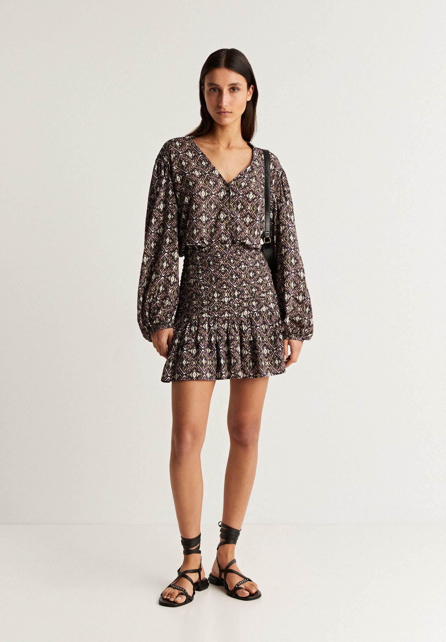 PRINT BLOUSE WITH LUREX DETAIL