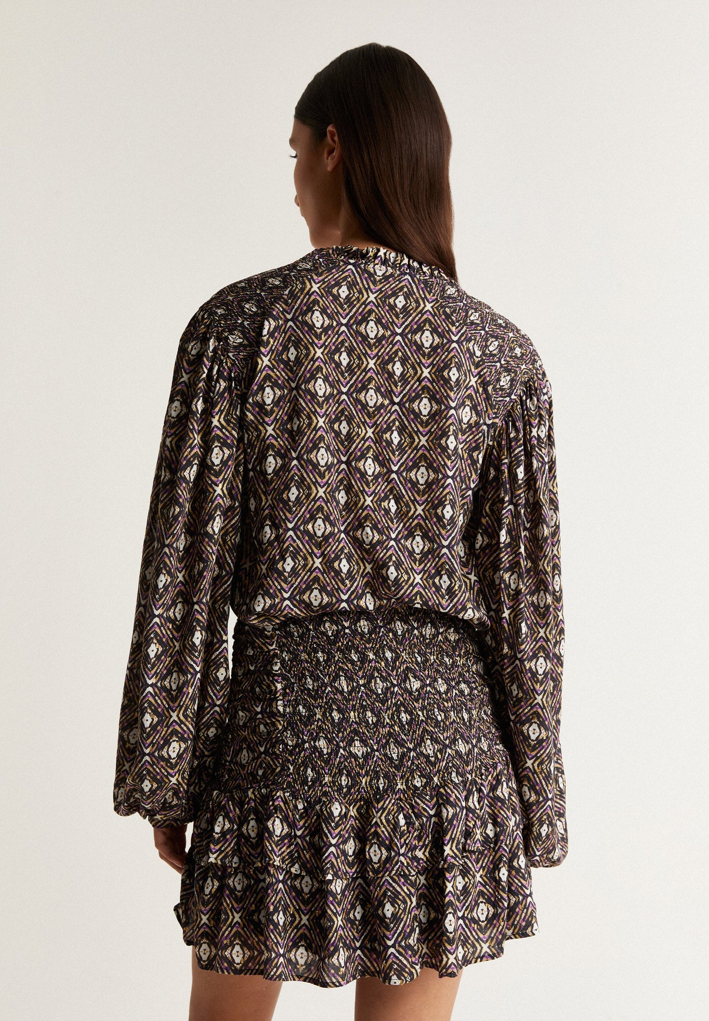 PRINT BLOUSE WITH LUREX DETAIL