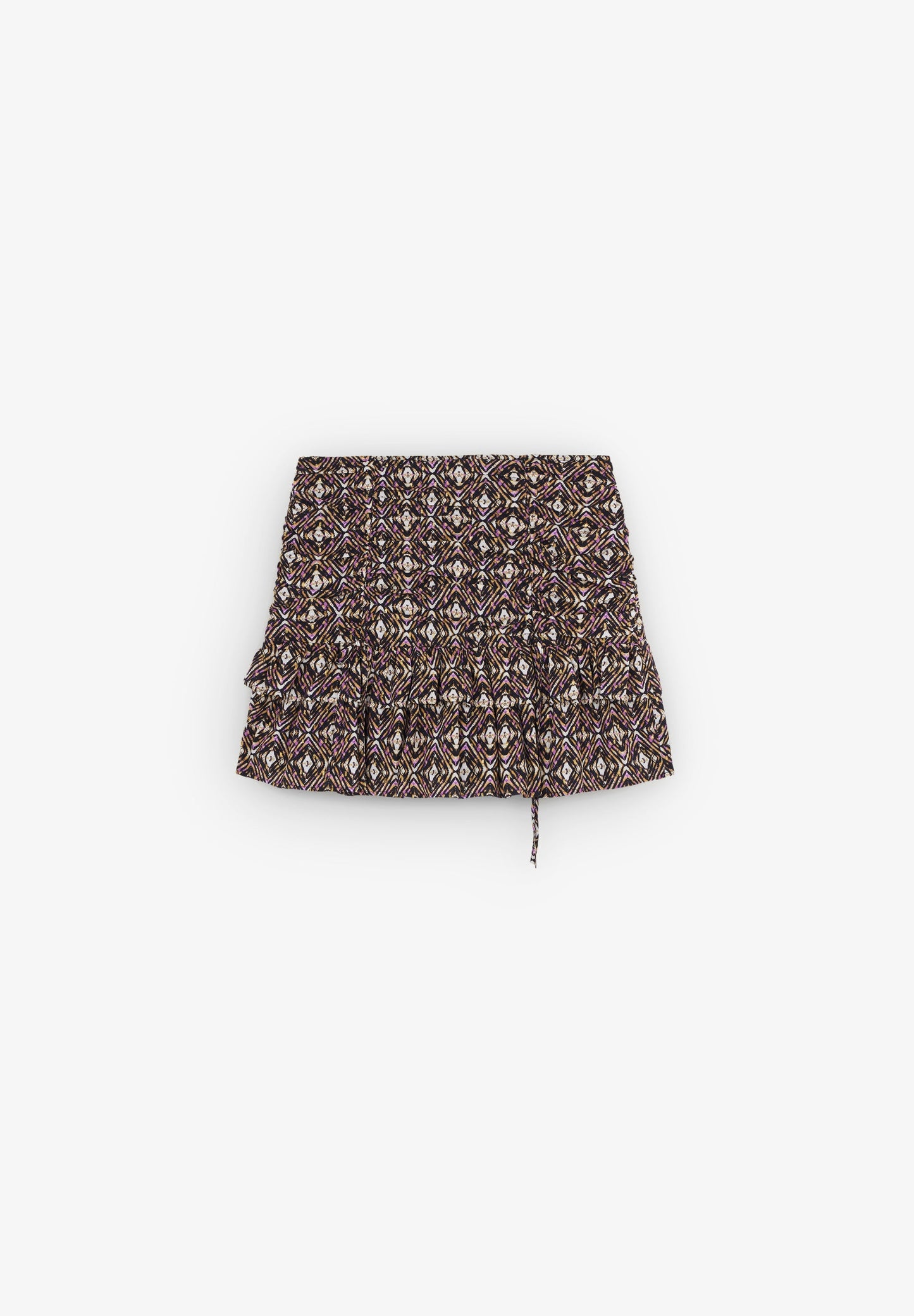 GATHERED MINI SKIRT WITH RUFFLES