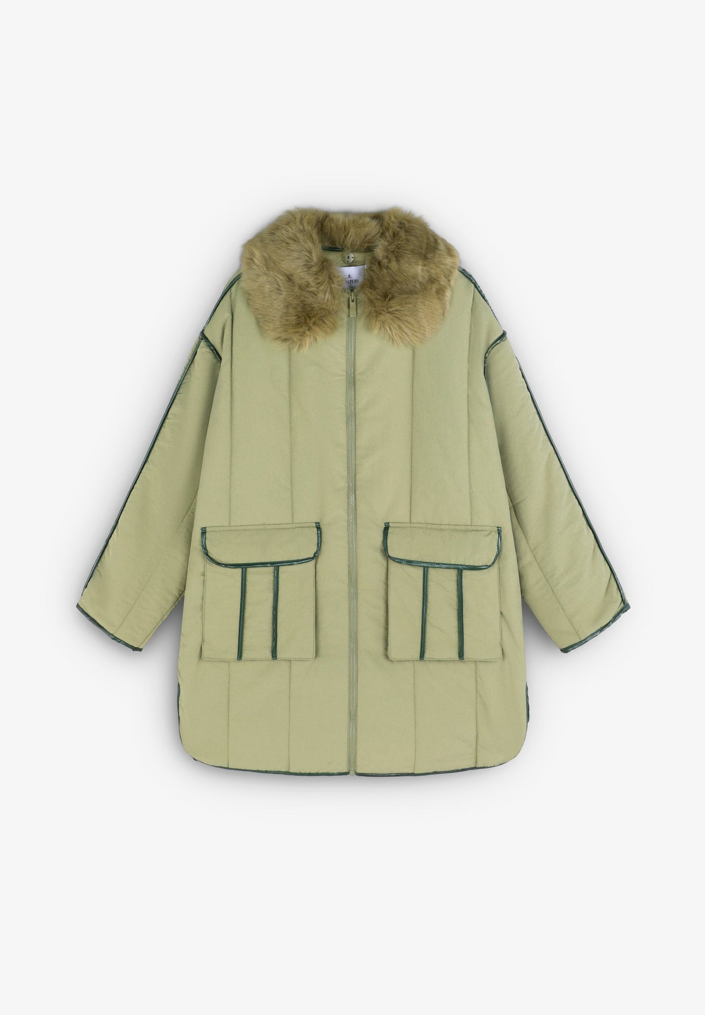 PUFFER COAT WITH FUR COLLAR