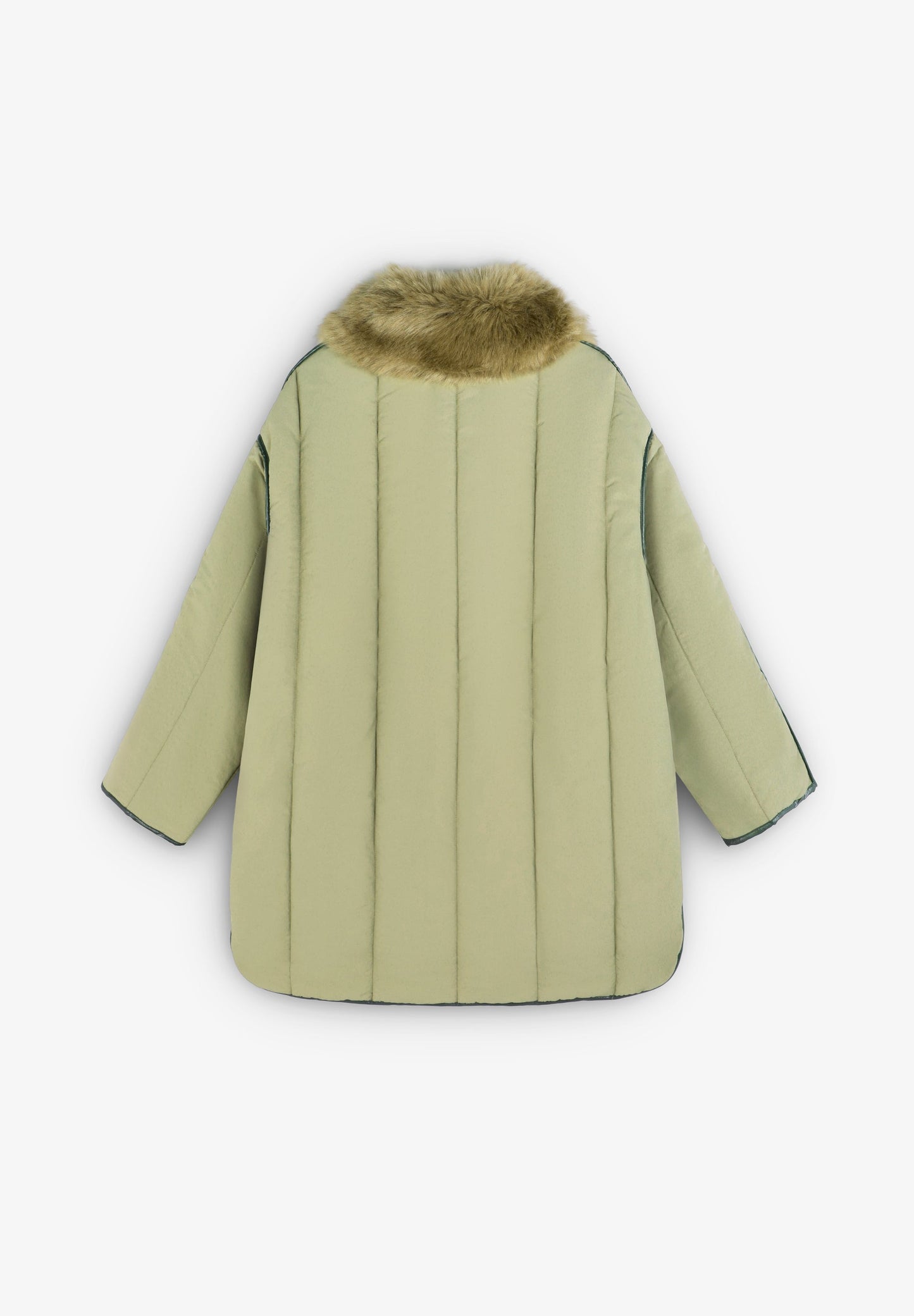 PUFFER COAT WITH FUR COLLAR