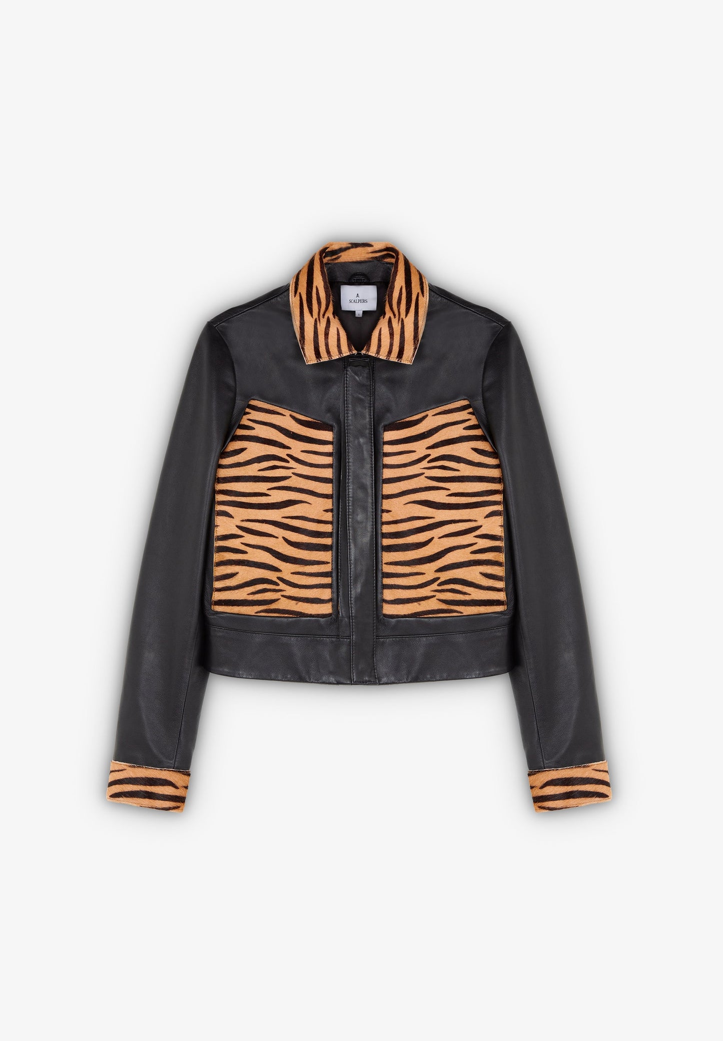 LEATHER JACKET WITH ZEBRA DETAIL