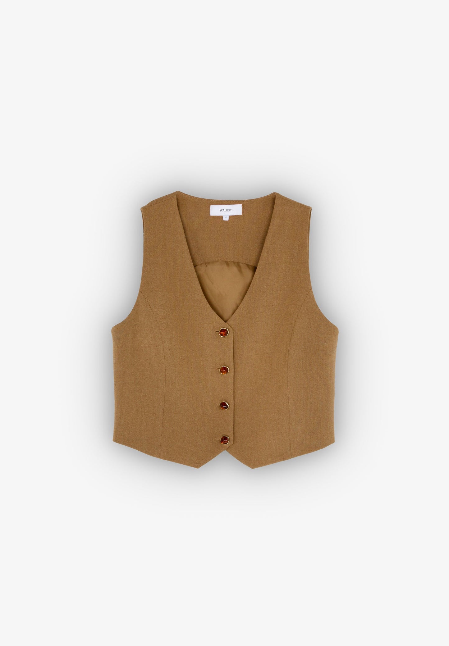 CROPPED WAISTCOAT WITH GEM BUTTONS