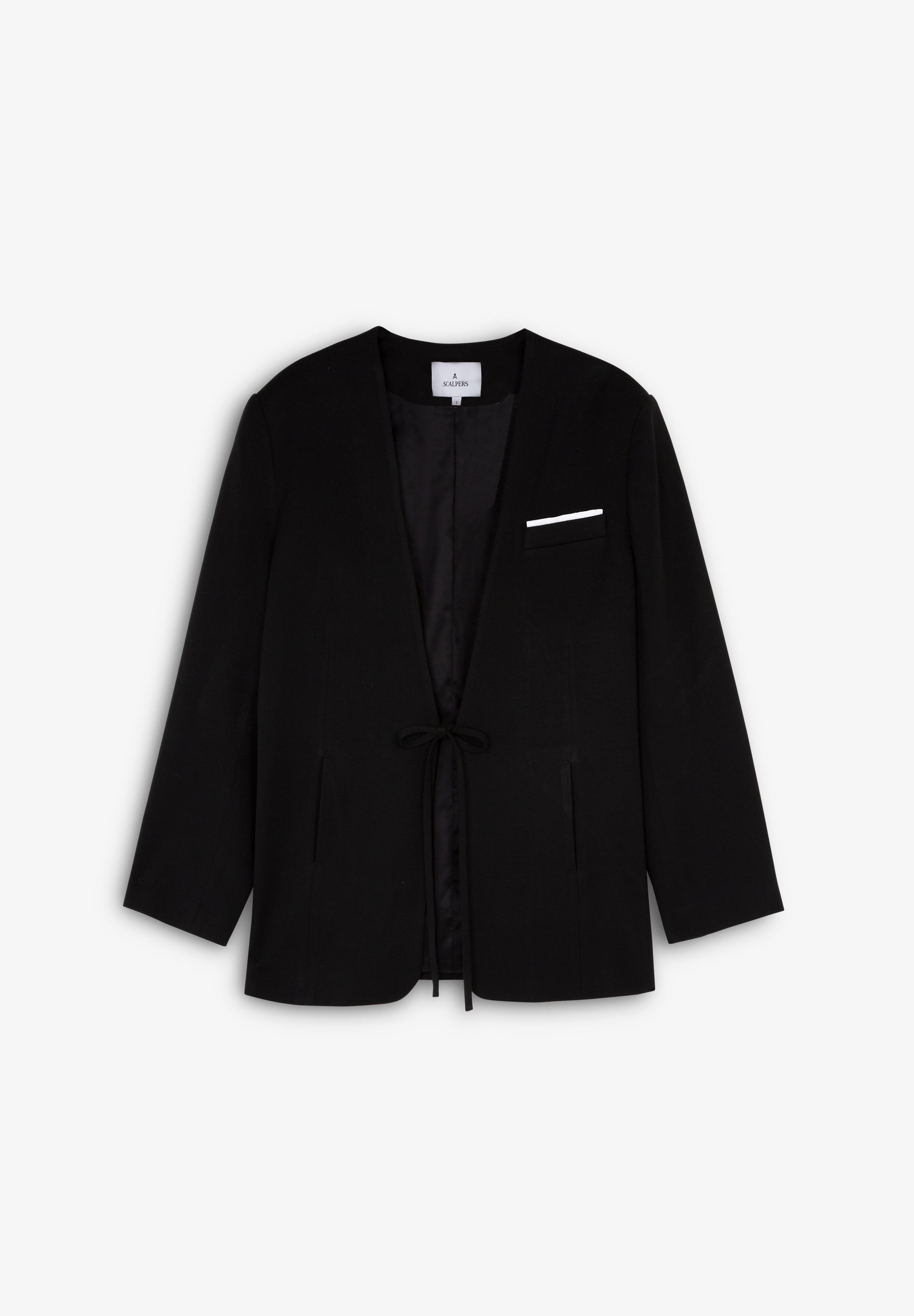 BLAZER WITH TIE AND POCKET DETAIL