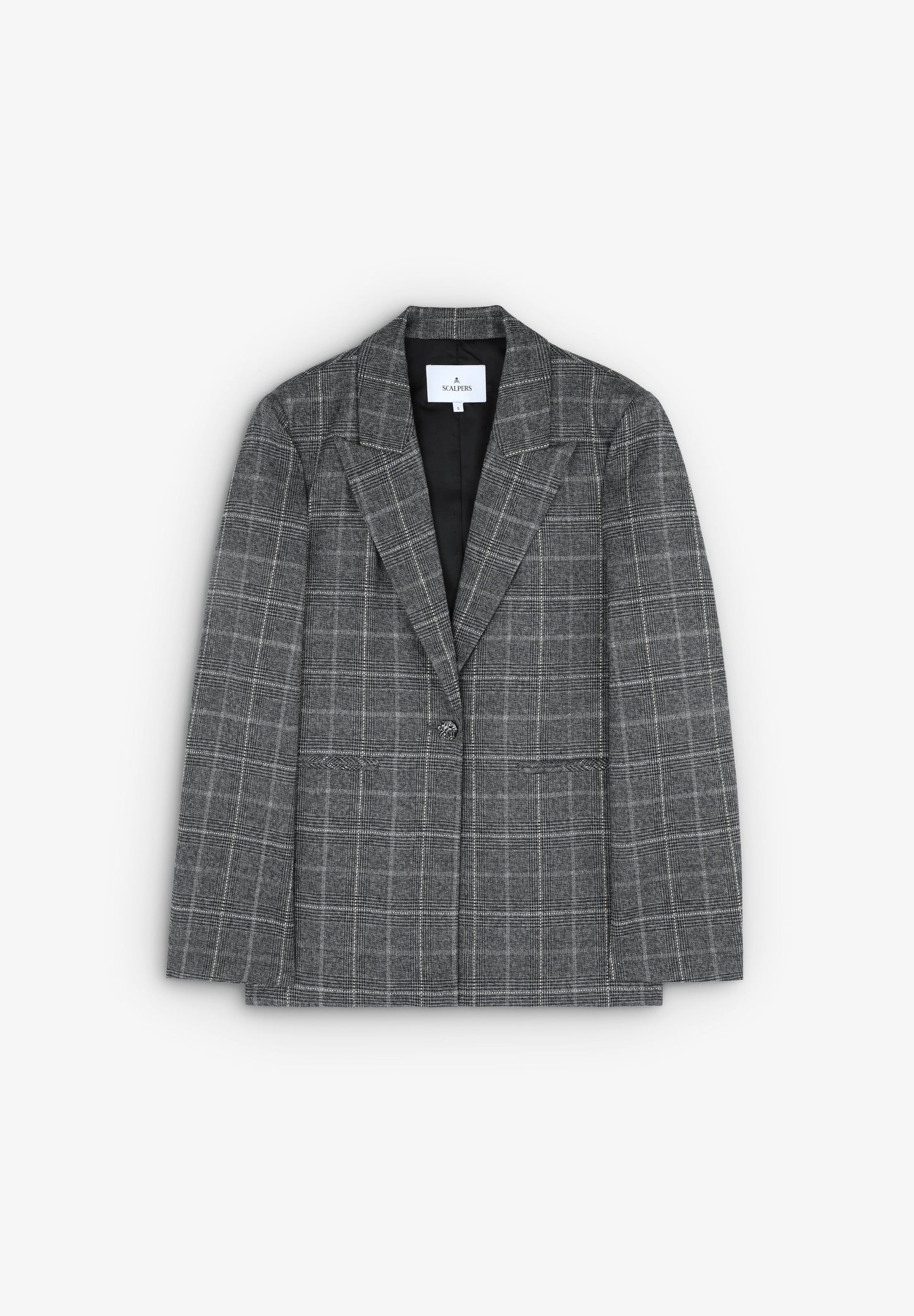 CHECK PEAKED LAPEL BLAZER