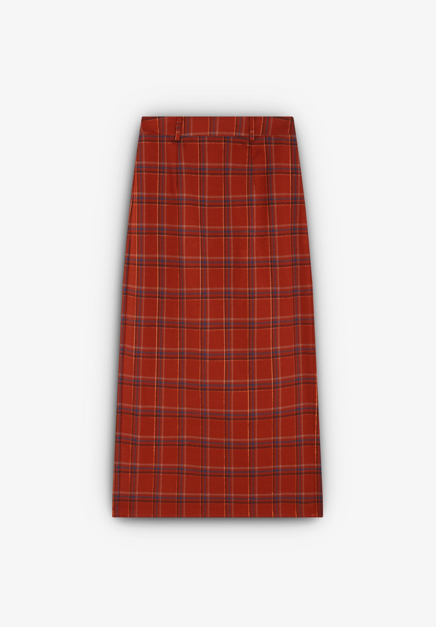 PLEATED CHECKED MIDI SKIRT