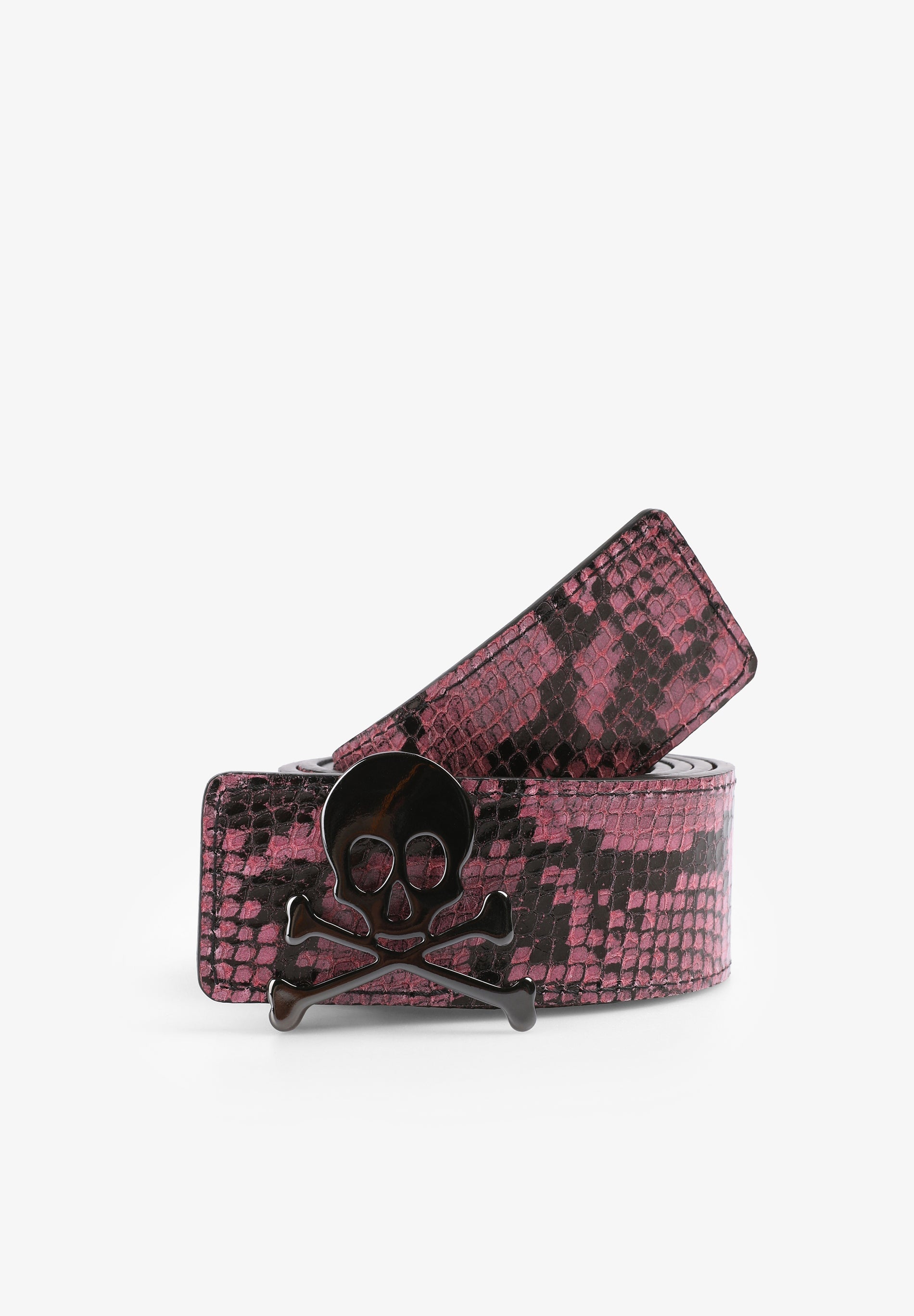 REVERSIBLE BELT WITH SKULL