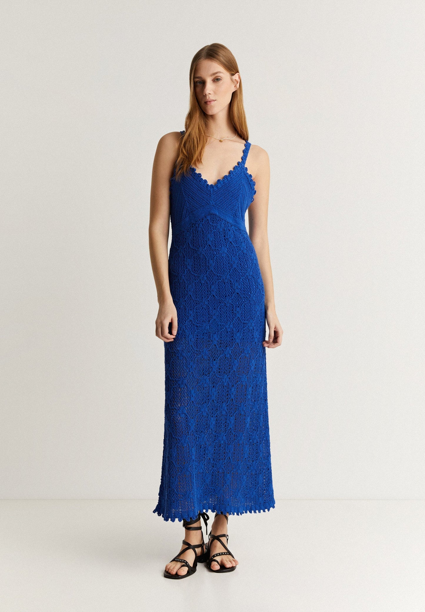 MIDI CROCHET DRESS WITH STRAPS