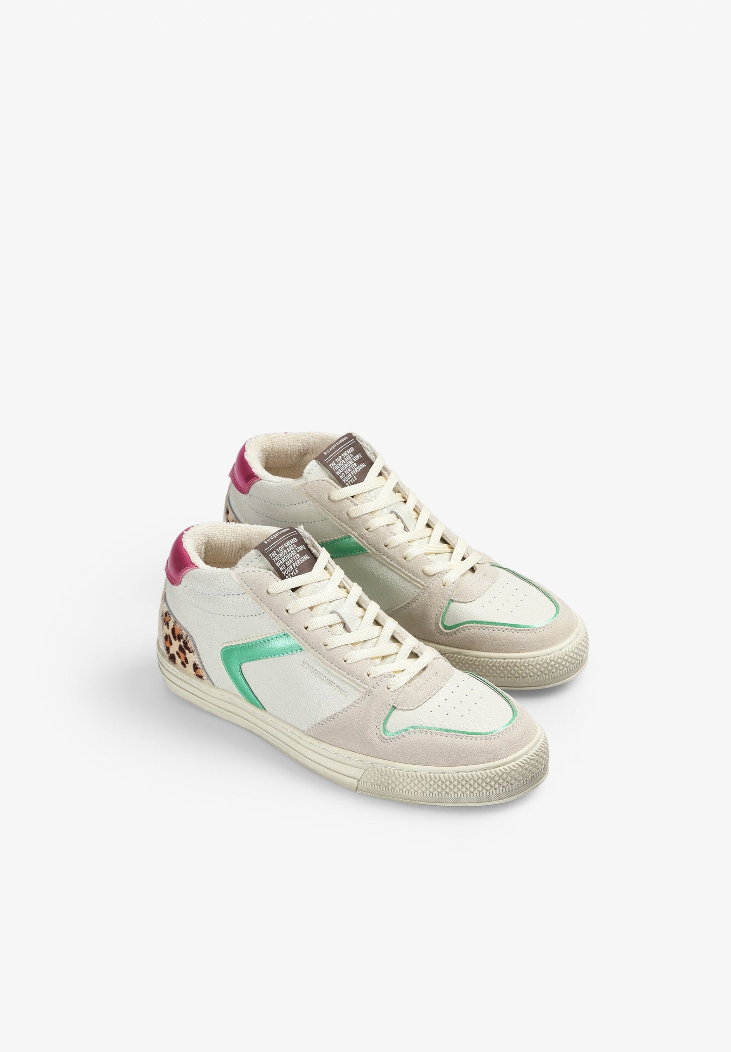 HIGH TOP SNEAKERS WITH METALLIC DETAILS