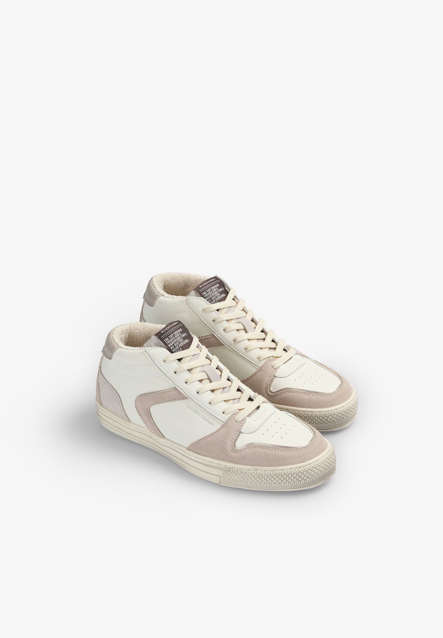 HIGH TOP SNEAKERS WITH SPLIT SUEDE DETAILS