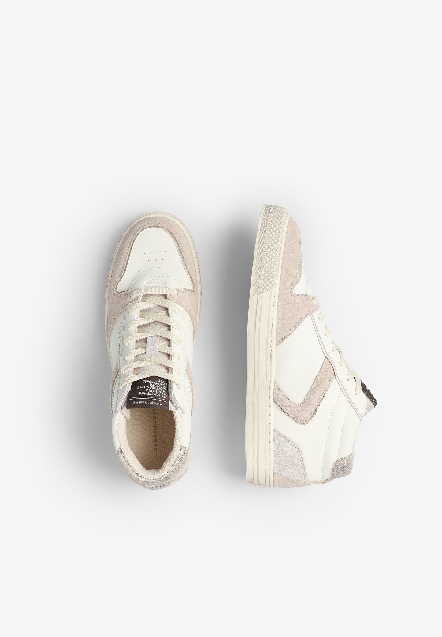 HIGH TOP SNEAKERS WITH SPLIT SUEDE DETAILS