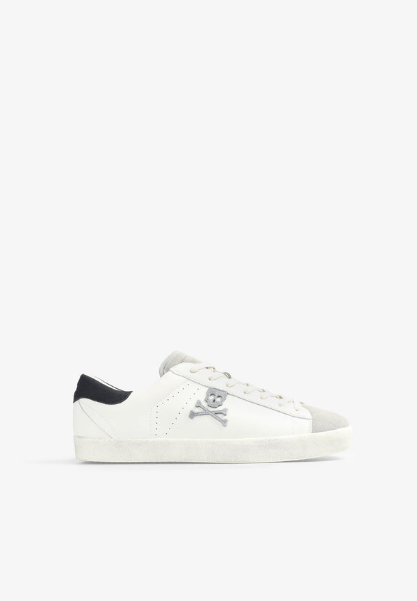 LOW TOP NAPA LEATHER SNEAKERS WITH SKULL